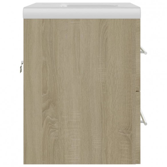 Armoire d'évier avec lavabo intégré Chêne sonoma Aggloméré