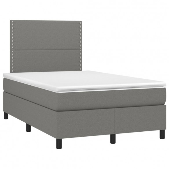 Sommier à lattes de lit avec matelas Gris foncé 120x200cm Tissu