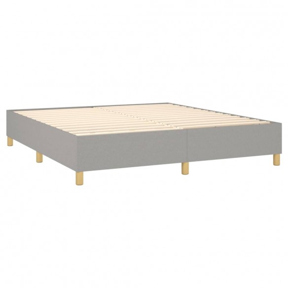 Cadre de lit avec matelas Gris clair 180x200cm Tissu