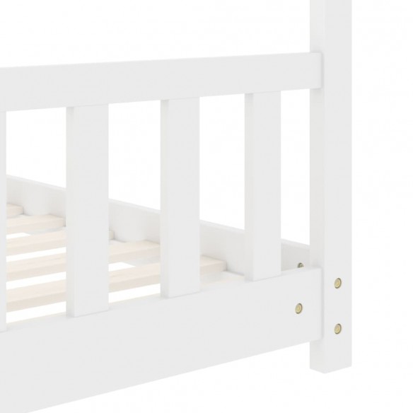 Lit d'enfant Blanc Bois de pin massif 70x140 cm