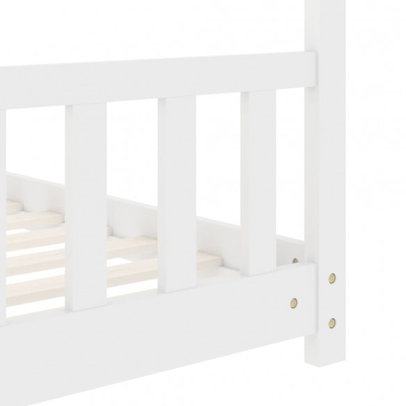 Cadre de lit d'enfant Blanc Bois de pin massif 70x140 cm