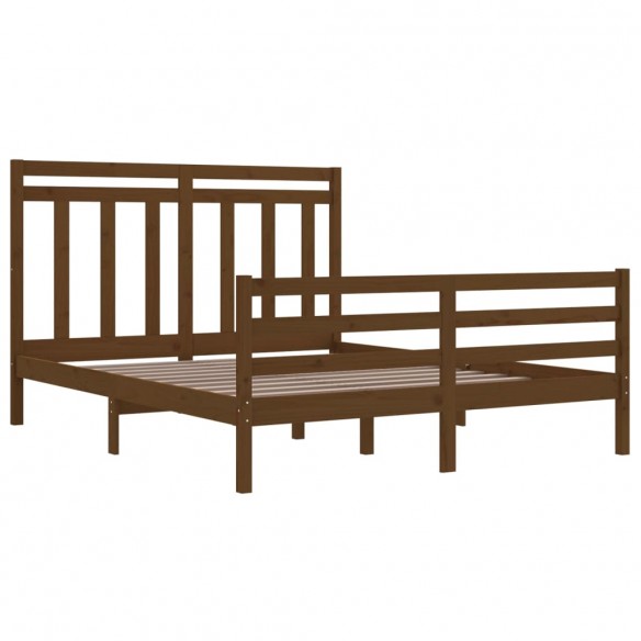 Cadre de lit Marron miel Bois massif 160x200 cm