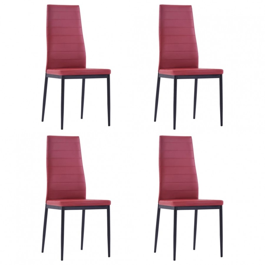 Mobilier de salle à manger 5 pcs Rouge bordeaux