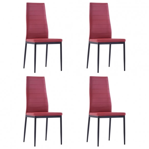 Mobilier de salle à manger 5 pcs Rouge bordeaux