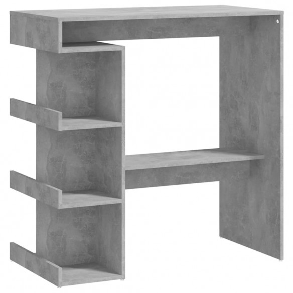 Table de bar étagère de rangement Gris béton 100x50x101,5 cm