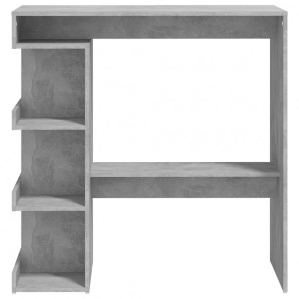 Table de bar étagère de rangement Gris béton 100x50x101,5 cm