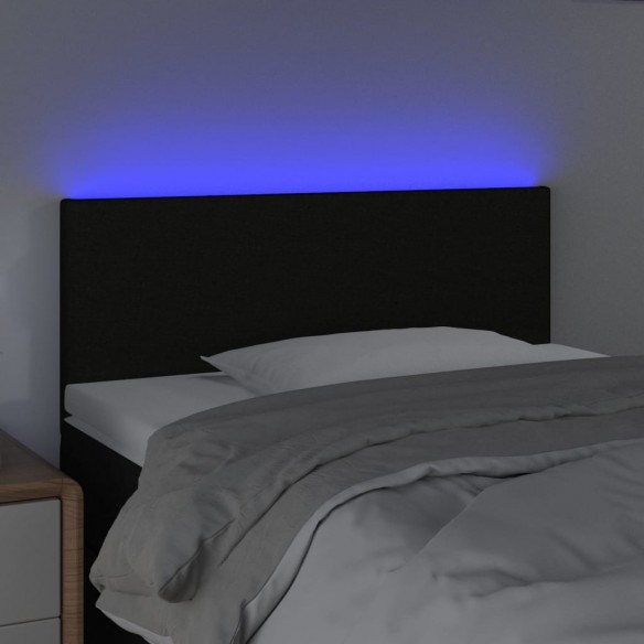 Tête de lit à LED Noir 100x5x78/88 cm Tissu