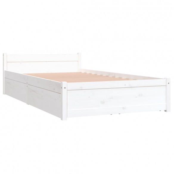 Cadre de lit avec tiroirs Blanc 90x200 cm