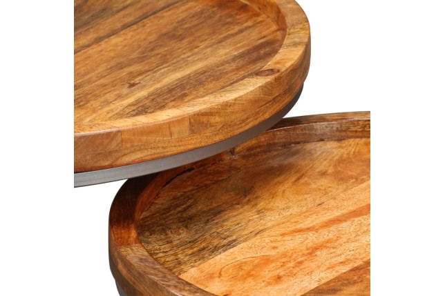 Ensemble de tables d'appoint 2 pcs Bois de manguier massif