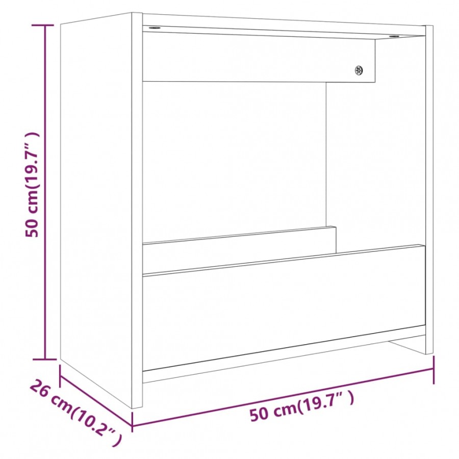 Table d'appoint Sonoma gris 50x26x50 cm 