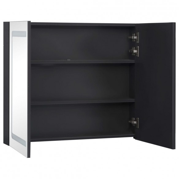 Armoire de salle de bain à miroir LED 80x12,2x68 cm