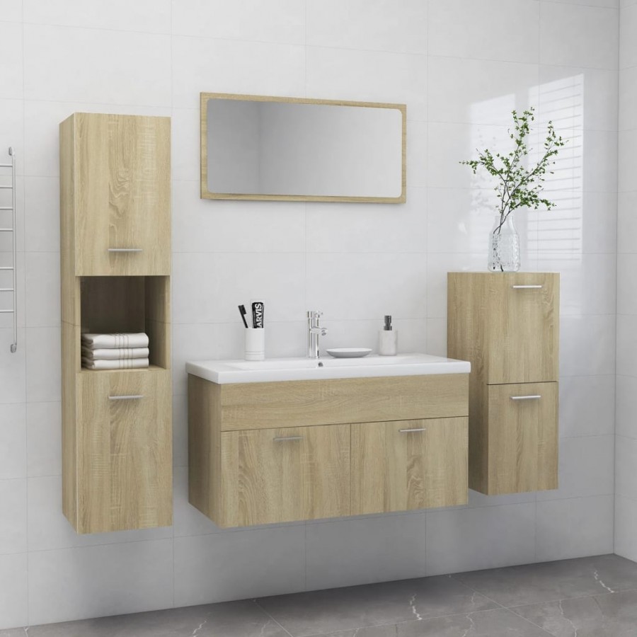 Ensemble de meubles de salle de bain Chêne sonoma Aggloméré