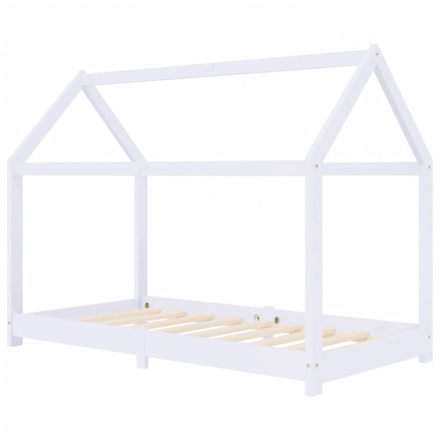 Lit d'enfant Blanc Bois de pin massif 80x160 cm Lit d'enfant Blanc Bois de pin massif 80x160 cm