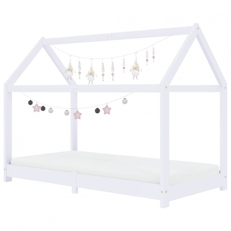 Lit d'enfant Blanc Bois de pin massif 80x160 cm Lit d'enfant Blanc Bois de pin massif 80x160 cm