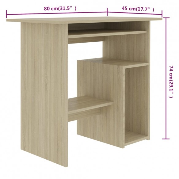 Bureau Chêne sonoma 80 x 45 x 74 cm Aggloméré