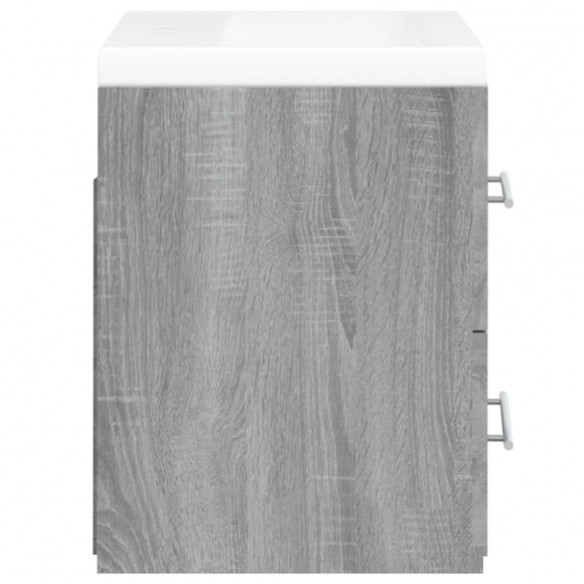 Meuble lavabo avec bassin intégré Sonoma gris Bois d'ingénierie