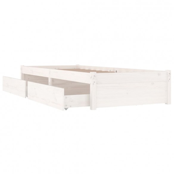 Cadre de lit avec tiroirs Blanc 90x190 cm Simple