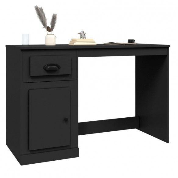 Bureau avec tiroir noir 115x50x75 cm bois d'ingénierie