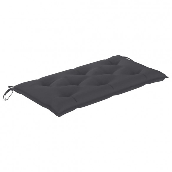 Banc de jardin et coussin anthracite 112 cm Bois de teck massif