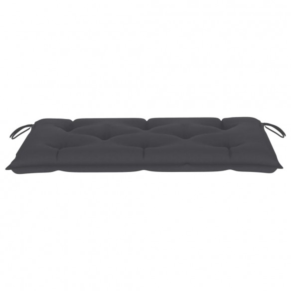 Banc de jardin et coussin anthracite 112 cm Bois de teck massif