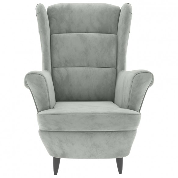 Fauteuil gris clair velours