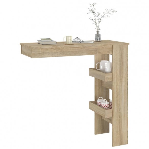 Table bar murale Chêne Sonoma 102x45x103,5 cm Bois d'ingénierie