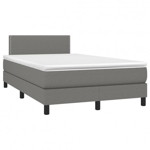 Sommier à lattes de lit avec matelas Gris foncé 120x200cm Tissu