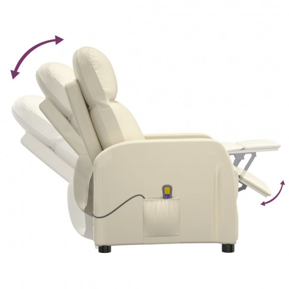 Fauteuil de massage blanc crème similicuir