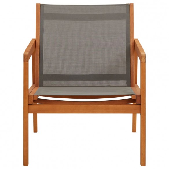 Chaise de jardin Gris Bois d'eucalyptus solide et textilène