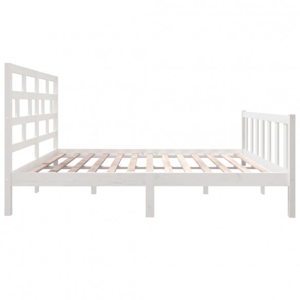 Cadre de lit Blanc Bois de pin massif 135x190 cm Double