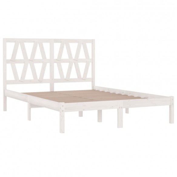 Cadre de lit Blanc Bois de pin massif 120x190 cm Petit Double