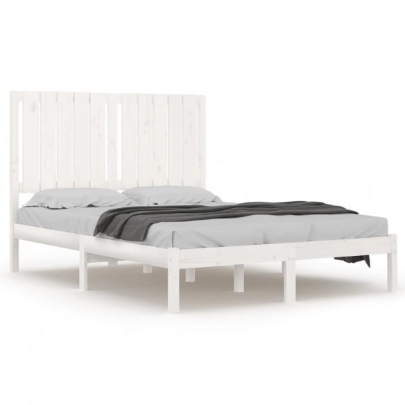 Cadre de lit Blanc Bois massif 120x190 cm Petit Double