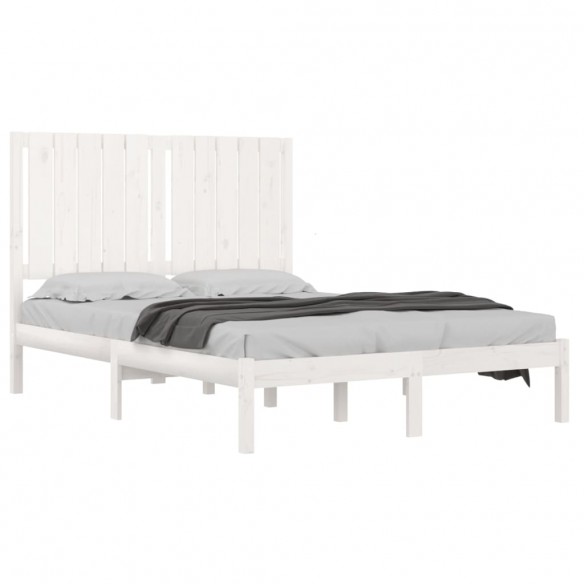 Cadre de lit Blanc Bois massif 120x190 cm Petit Double