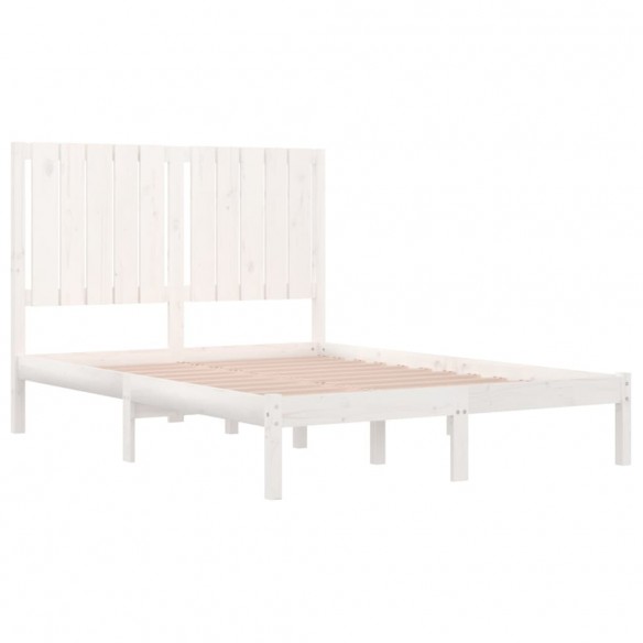 Cadre de lit Blanc Bois massif 120x190 cm Petit Double