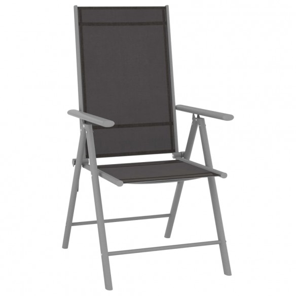 Chaises de jardin pliables 2 pcs Textilène Noir