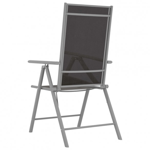 Chaises de jardin pliables 2 pcs Textilène Noir