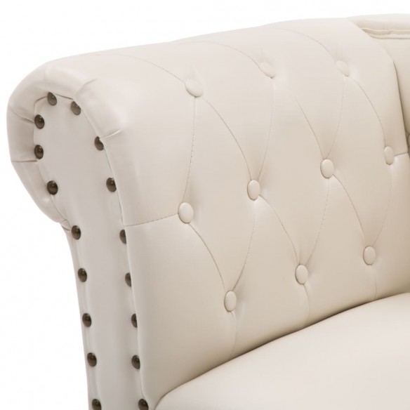 Chaise longue Blanc crème Similicuir