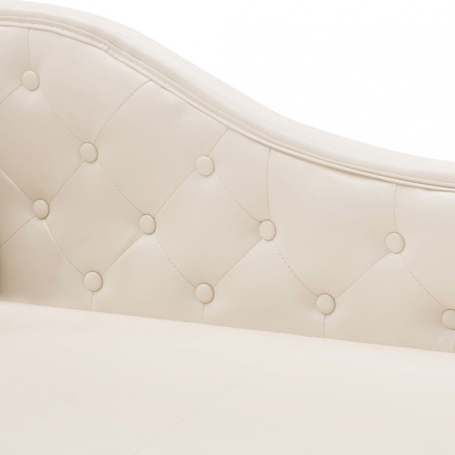 Chaise longue Blanc crème Similicuir Chaise longue Blanc crème Similicuir