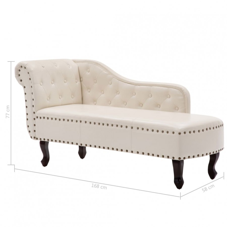 Chaise longue Blanc crème Similicuir Chaise longue Blanc crème Similicuir
