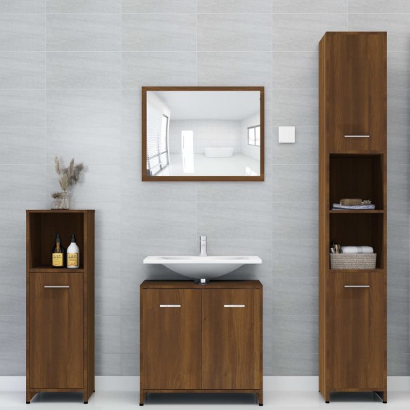 Armoire de bain Chêne marron 30x30x95 cm Bois d'ingénierie