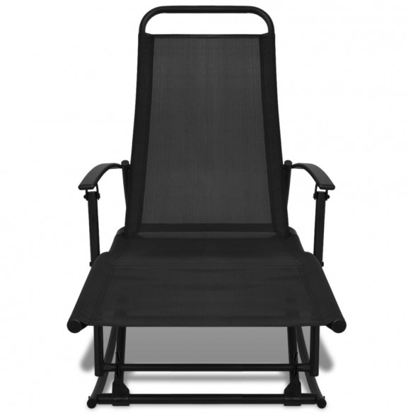 Chaise à bascule de jardin Acier et textilène Noir