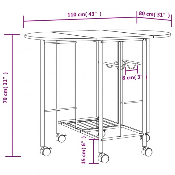 Ensemble de salle à manger pliable 5 pièces MDF