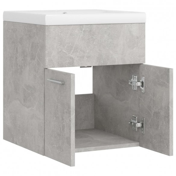 Armoire d'évier avec lavabo intégré Gris béton Aggloméré