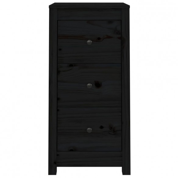 Buffets 2 pcs Noir 40x35x80 cm Bois massif de pin