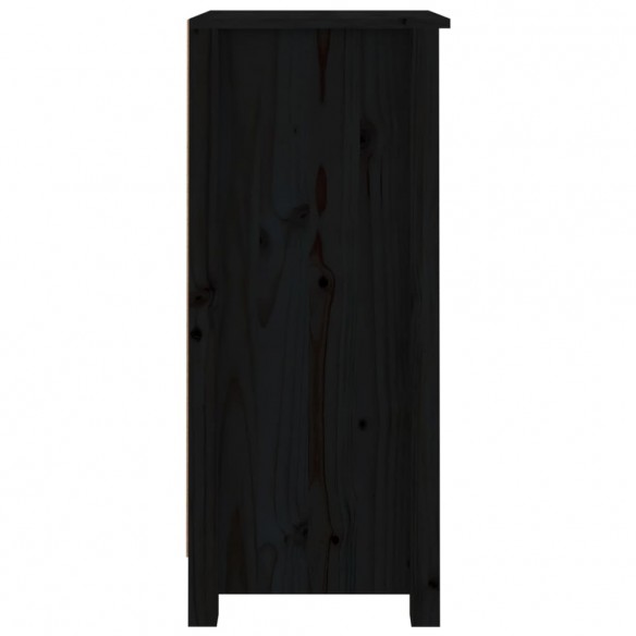 Buffets 2 pcs Noir 40x35x80 cm Bois massif de pin