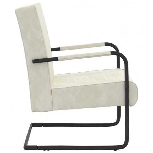 Chaise cantilever Blanc crème Velours