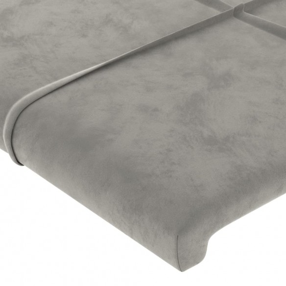Cadre de lit avec tête de lit Gris clair 80x200 cm Velours