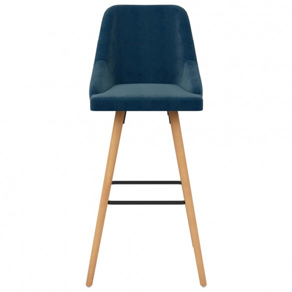 Tabourets de bar lot de 2 bleu velours