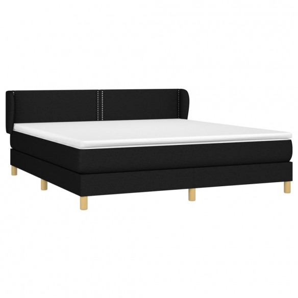 Cadre de lit avec matelas Noir 180x200 cm Tissu