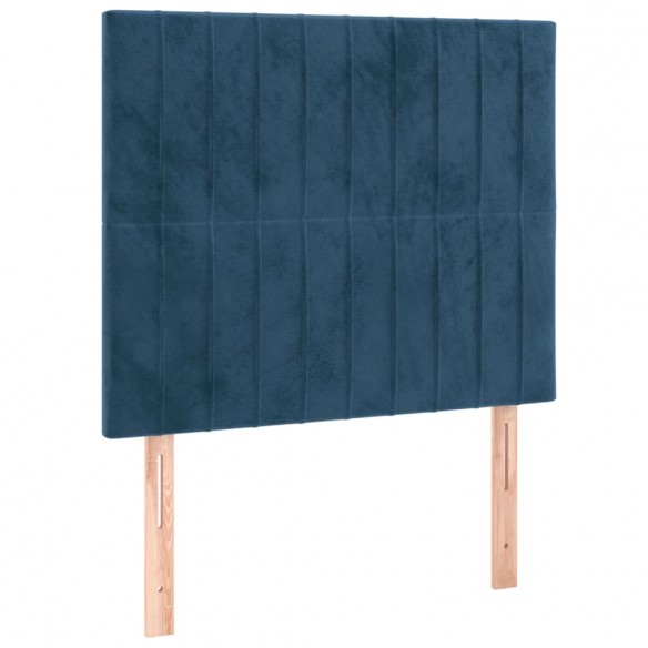 Cadre de lit avec tête de lit Bleu foncé 120x200 cm Velours